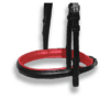 Noseband Black with Red Padding - Plain