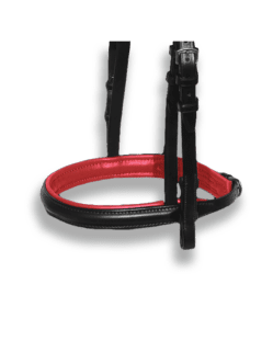 Noseband Black with Red Padding - Plain