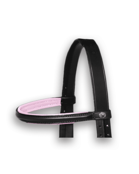 Browband Black with Baby Pink Padding