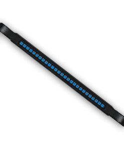 Crystal Browband Black with Capri Blue Crystals