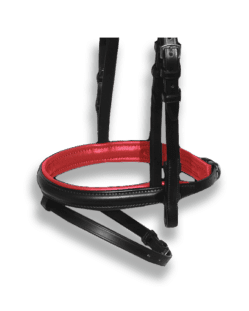 Noseband Black with Red Padding - Flash