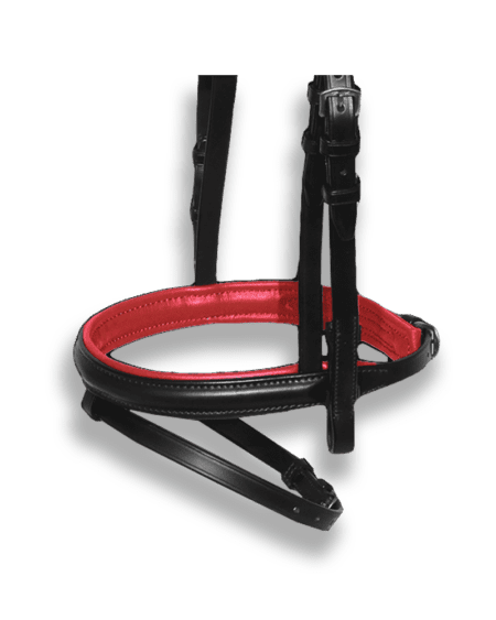 Noseband Black with Red Padding - Flash