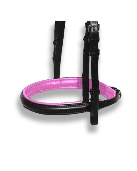 Noseband Black with Candy Pink Padding - Plain