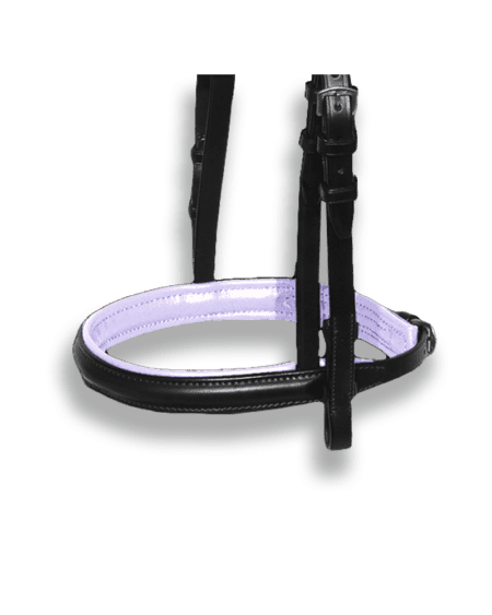 Noseband Black with Lilac Padding - Plain