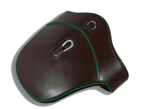 Hunter Green Brown Leather Stud Girth