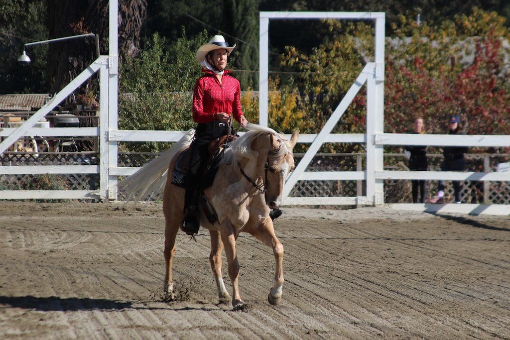 A lady performing Western Dressage