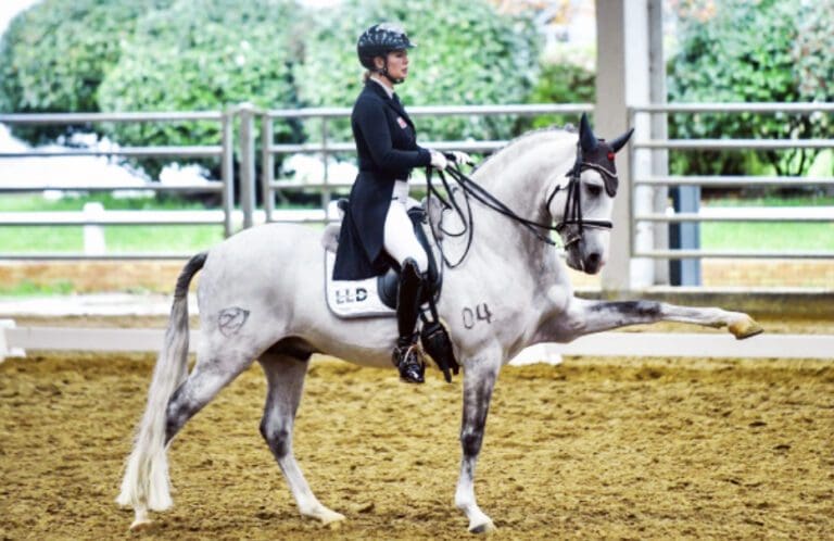 Click to view full screen Rachel Burr GB- Europeans 2023 wearing Mattes Logo Embroidered Saddle Pad