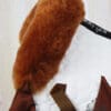 Mattes White and Cognac sheepskin close up