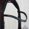 Metal Browband Blue on Black Leather