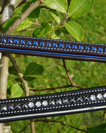 Pink Equine Sport Colour Piped Straight Crystal Browband 1