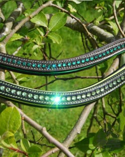 Sport Custom Colour Piped Swarovski Crystal Wave Browband
