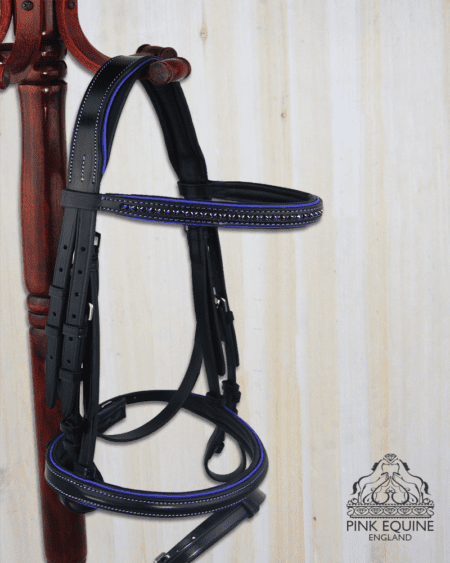 pink equine purple straight crystal bridle