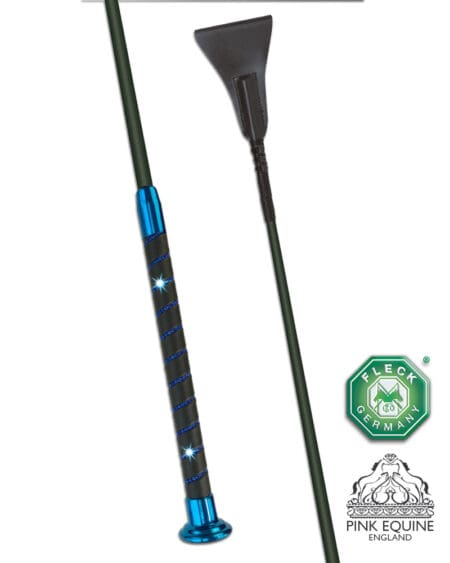 Fleck Blue Bling Riding Crop