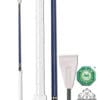 Fleck Riding Crop Leather Knot Handle White Dark Blue