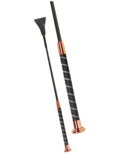 Rose Gold Crystal Horse Riding Whip