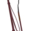 Fleck Braided Leather Riding Crop Burgundy