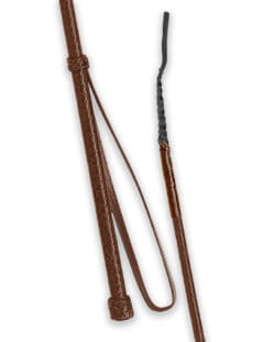 Fleck Braided Leather Riding Crop Dark Brown