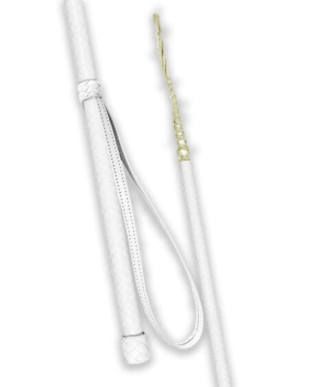 Fleck Braided Leather Riding Crop White