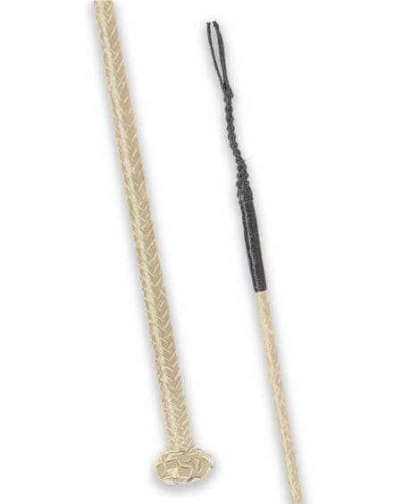 Beige Braided Leather Horse Whip