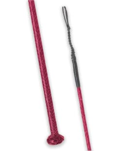 red leather braided horse whip