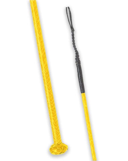 Yellow Leather Braided Horse Whip