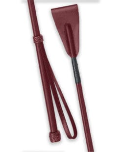Fleck Burgundy Leather Riding Crop