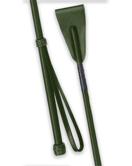 Green Leather riding crop