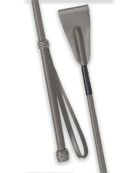 Grey leather riding crop
