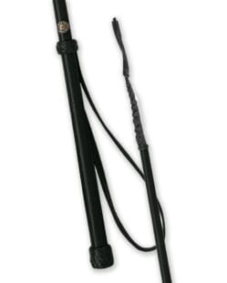 Fleck Black Leather Riding Crop
