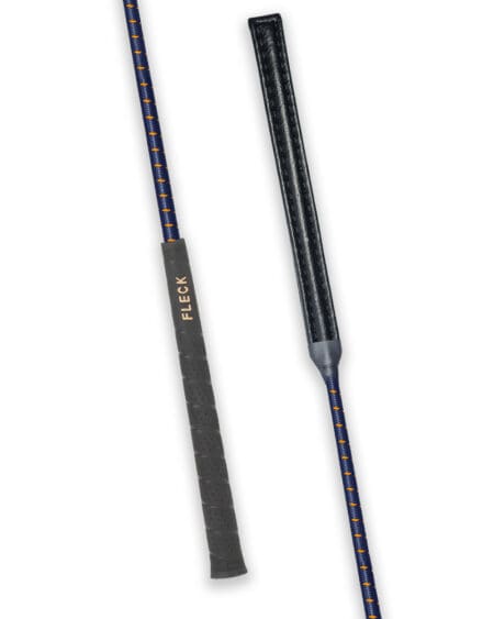 Dark Blue Orange striped showjumping whip