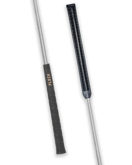Silver showjumping whip