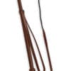 Fleck Spiral Leather Crop Whip Dark Brown