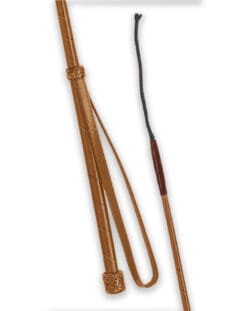 Fleck Spiral Leather Crop Whip Brown