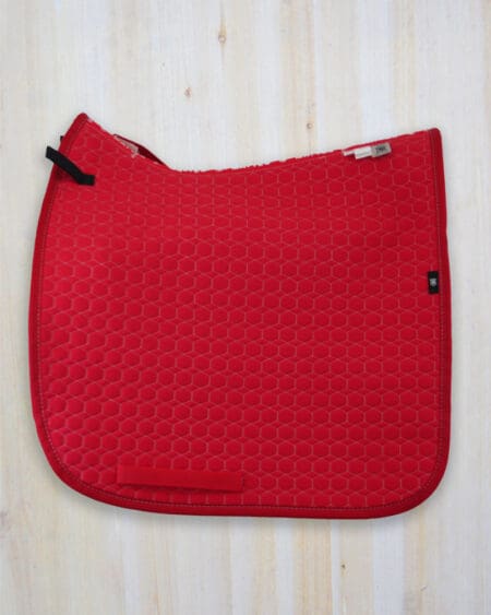 red dressage saddle pad