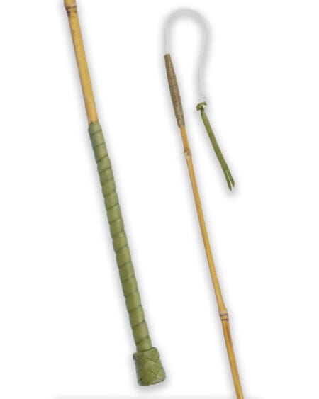 Olive Leather Bamboo Horse Schooling Whip