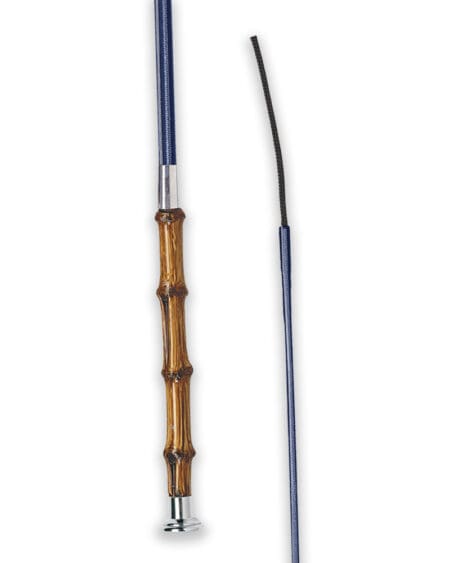Dark Blue Bamboo Handled Dressage Whip