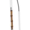 Fleck Bamboo Handled Dressage Whip White