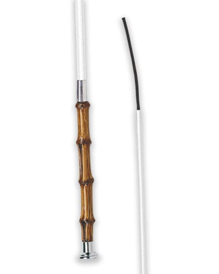 Fleck Bamboo Handled Dressage Whip White