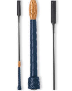 Fleck Dark Blue Leather Horse Crop