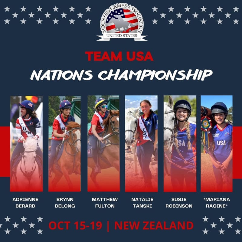 Pink Equine Sponsors Mounted Games Team USA 7 Sponsored Riders National Championship New Zealand