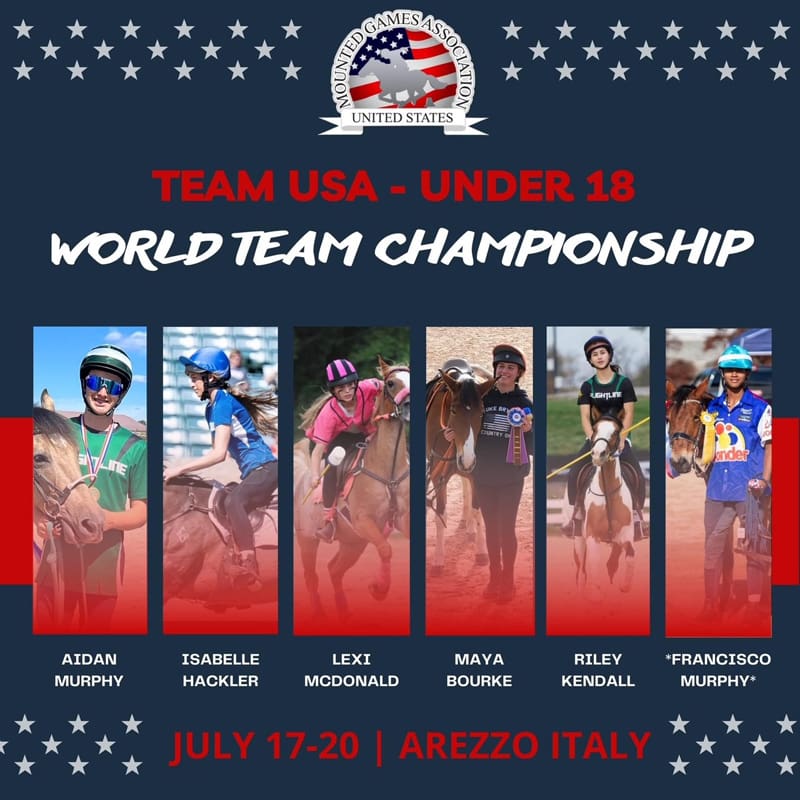 Pink Equine Sponsors Mounted Games Team USA 4 Under 18 Mounted Games Italy