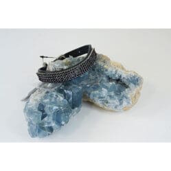 4 Liner Mini Wave Crystal Dog Collar - Amethyst 25cm