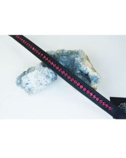Cob Size - Tyffany Swarovski Crystal Browband - Black with Indian Pink Crystals