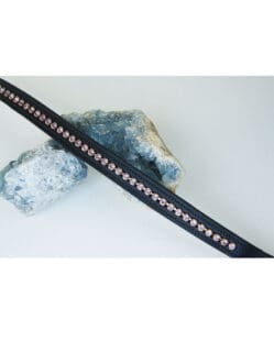 Cob Size - Tyffany Swarovski Crystal Browband - Black with Lt Amethyst Crystals
