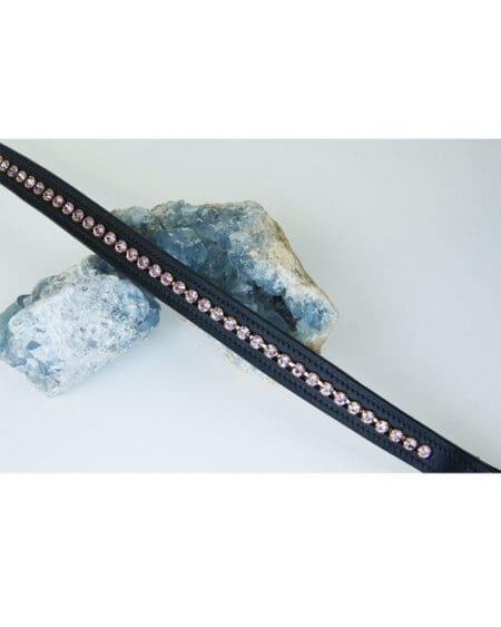 Pink Equine Crystal Browband Black Lt Amethyst
