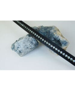 Cob Size - Tyffany Swarovski Crystal Browband - Black with Lt Azore Crystals