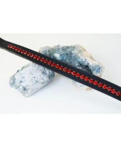 Cob Size - Tyffany Swarovski Crystal Browband - Black with Lt Siam Crystals