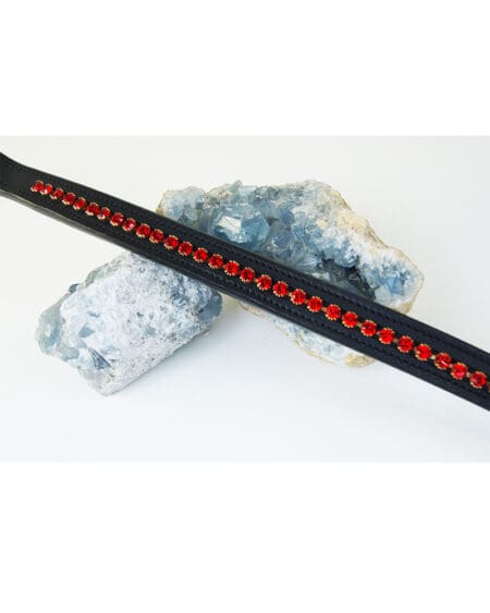 Pink Equine Crystal Browband Black Lt Siam
