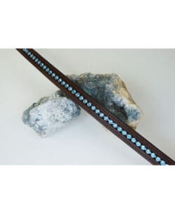 Full Size - Tyffany Swarovski Crystal Browband - Brown with Aquamarine Crystals