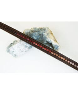Cob Size - Tyffany Swarovski Crystal Browband - Brown with Fading Red Crystals
